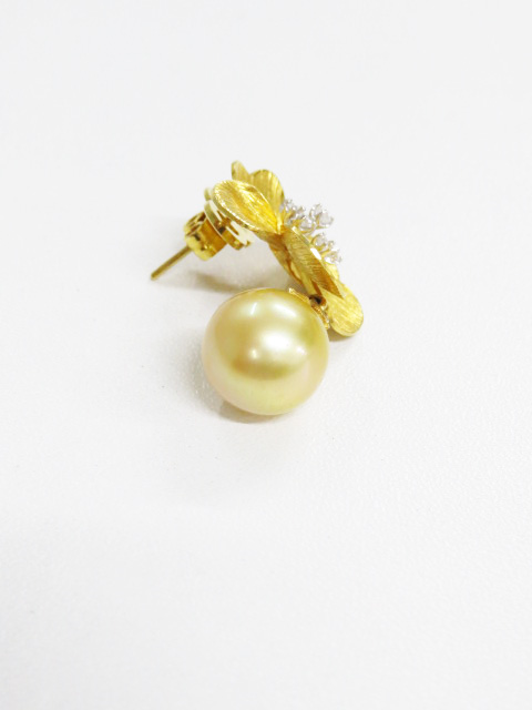 貴金属　金　ダイヤ　パール付き　ピアス　高価買取　高価査定