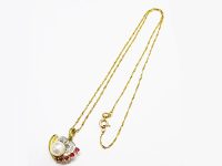 585　ダイヤ、パール、ルビー付きネックレス　3.0g