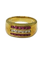 K18　リング　ダイヤ0.16ct　ルビー0.34ct　7.8ｇ