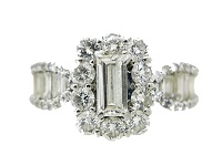 Pt900　中石ダイヤ0.331ct 　メレダイヤ1.27ct　7.2g