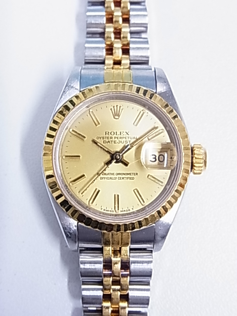 ロレックス レディースデイトジャスト ６９１７３型の時計を買取